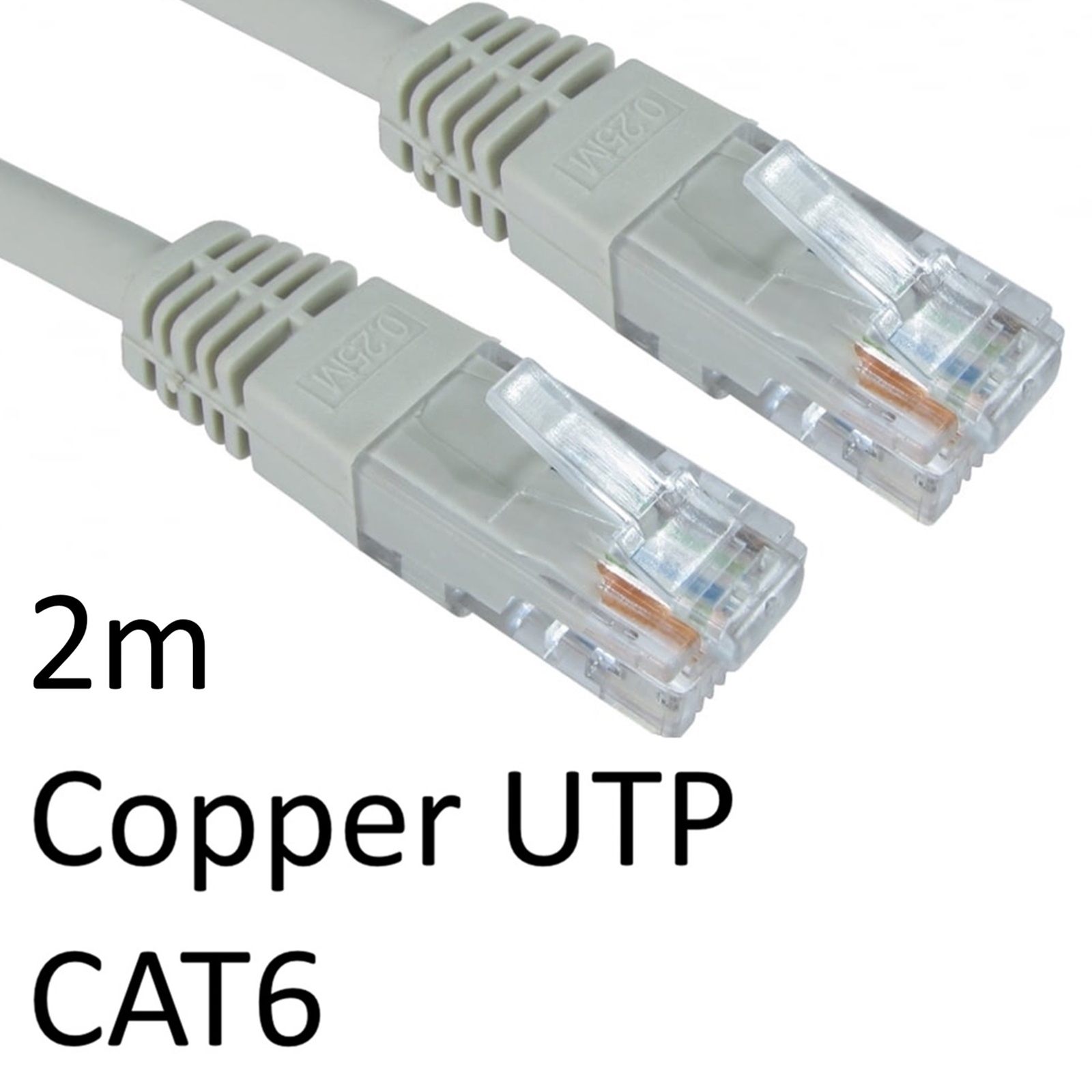 RJ45 (M) to RJ45 (M) CAT6 2m Grey OEM Moulded Boot Copper UTP Network Cable - Image 4