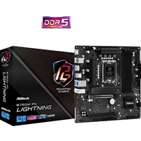 ASRock B760M PG Lightning Intel 1700 Socket Motherboard, Micro-ATX, 4x DDR5 Slots, 4x M.2 Sockets, 1x USB-C Port, 2.5GbE LAN, 1x DisplayPort / 1x HDMI Port - Image 2