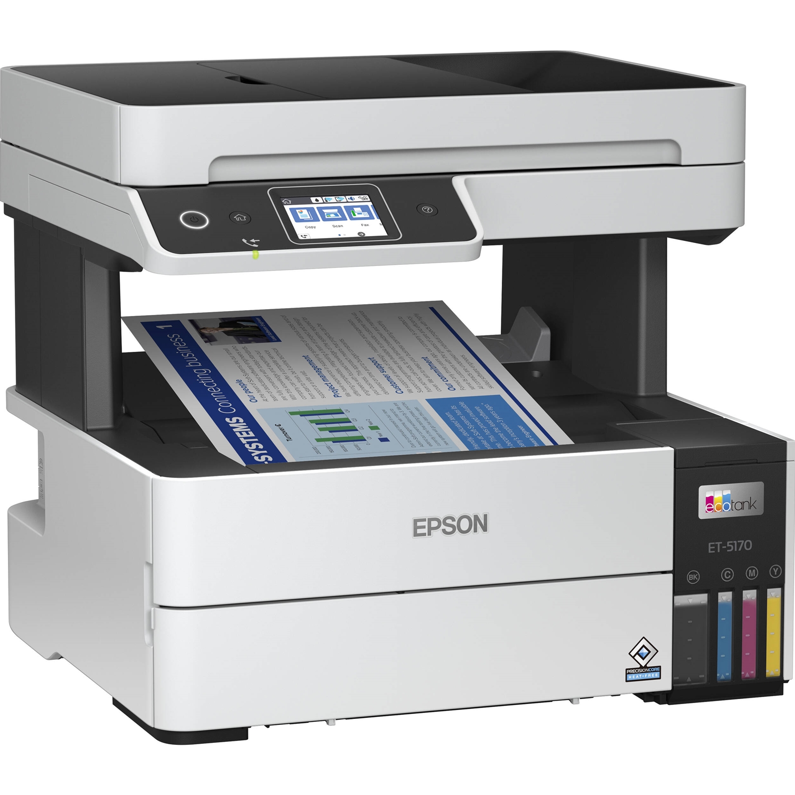 Epson EcoTank ET-5170 C11CJ88401 Inkjet Printer, Multifunction, A4, Wifi, Ethernet, ADF, Fax, LCD Touchscreen - Image 4