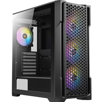 ANTEC AX90 Case, Black, Mid Tower, 1 x USB 3.0 / 2 x USB 2.0, Tempered Glass Side WIndow Panel, Diamond-Shaped Mesh Front Panel for Excellent Cooling Performance, 4 x Addressable RGB Fans Included with Hub - Image 5