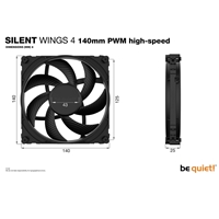 be quiet! Silent Wings 4 PWM High Speed Black Fan, 140mm, 1900RPM, 4-Pin PWM Fan Connector, Black Frame, Black Blades, Optimized Fan Blades for High End Performance, 2 Mounting Options - Image 8