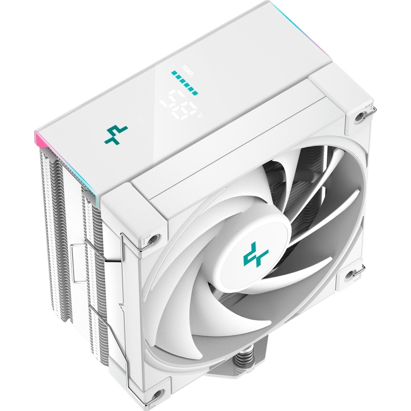 DeepCool AK400 Digital CPU Cooler, White, 1x 120mm Fan, Single Tower, ARGB, 4x Direct Touch Copper Heatpipes, Intel/AMD - Image 4
