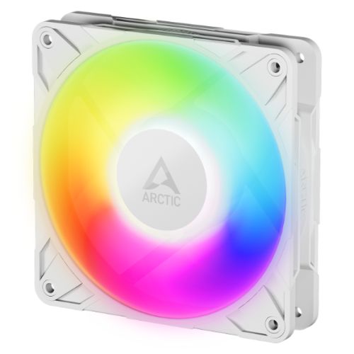 ARCTIC P12 Pro ARGB 12cm PWM Case Fan w/ Cable Splitter, Fluid Dynamic Bearing, 600-3000 RPM, White