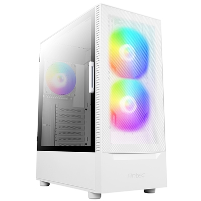 ANTEC NX410 Case, Gaming, White, Mid Tower, 1 x USB 3.0 / 2 x USB 2.0, Tempered Glass Side Window Panel, Addressable RGB LED Fans, ATX, Micro ATX, Mini-ITX - Image 3