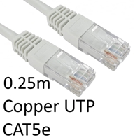 RJ45 (M) to RJ45 (M) CAT5e 0.25m White OEM Moulded Boot Copper UTP Network Cable - Image 2
