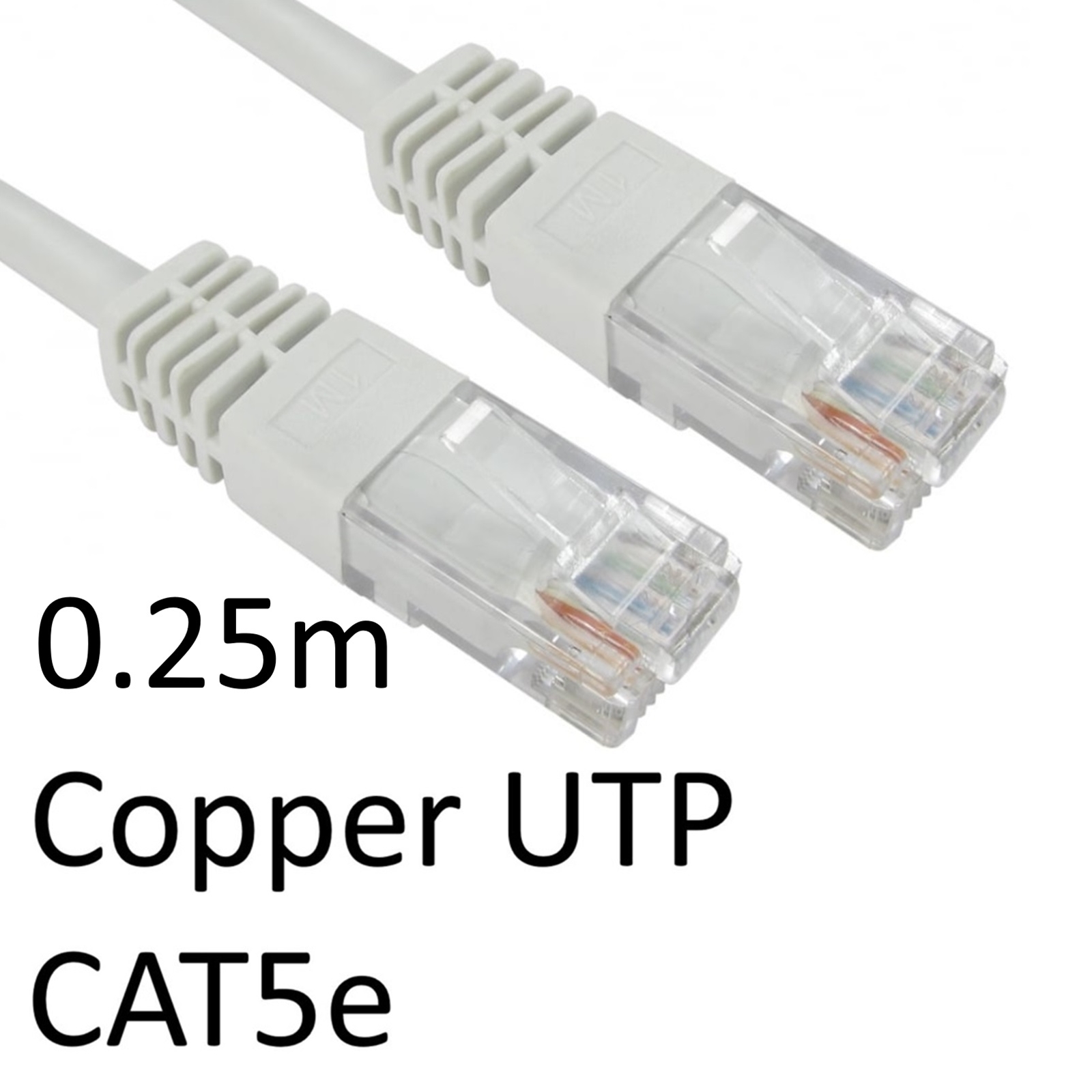 RJ45 (M) to RJ45 (M) CAT5e 0.25m White OEM Moulded Boot Copper UTP Network Cable - Image 4
