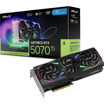 PNY NVIDIA GEFORCE RTX 5070Ti ARGB Epic-X RGB OC16GB, GDDR7 Graphics Card, 8960 Cuda Cores, 2295 MHz Core Clock, Triple Fan, 3 x Display Ports/ 1 x HDMI Port - Image 3