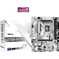 ASRock B760M-HDV/M.2 Intel 1700 Socket Motherboard, Micro-ATX, 2x DDR5 Slots, 3x M.2 Sockets, 1x USB-C Port, 2.5GbE LAN, 1x D-Sub / 1x DisplayPort / 1x HDMI Port - Image 2