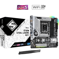 ASRock B760M Steel Legend WiFi Intel 1700 Socket Motherboard, Micro-ATX, 4x DDR5 Slots, 4x M.2 Sockets, 2x USB-C Port, Fitted I/O Shield, 2.5GbE LAN, Wi-Fi 6E, 1x DisplayPort / 1x HDMI Port - Image 2