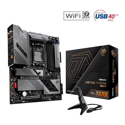 ASRock X870E TAICHI LITE AMD AM5 Socket Motherboard, E-ATX, 4x DDR5 Slots, 4x M.2 Sockets, 3x USB-C Port, Fitted I/O Shield, 5GbE LAN, Wi-Fi 7, 1x HDMI Port / 2x USB-C (USB4) - Image 3