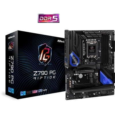 ASRock Z790 PG Riptide Intel 1700 Socket Motherboard, ATX, 4x DDR5 Slots, 5x M.2 Sockets, 2x USB-C Port, Fitted I/O Shield, 2.5GbE LAN, 1x DisplayPort / 1x HDMI Port - Image 3