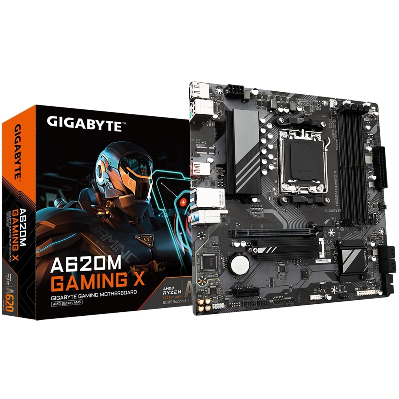 Gigabyte A620M GAMING X AMD AM5 Socket Motherboard, Micro-ATX, 4x DDR5 Slots, 1x M.2 Socket, 2x USB-C Port, GbE LAN, 1x DisplayPort / 1x HDMI Port - Image 4