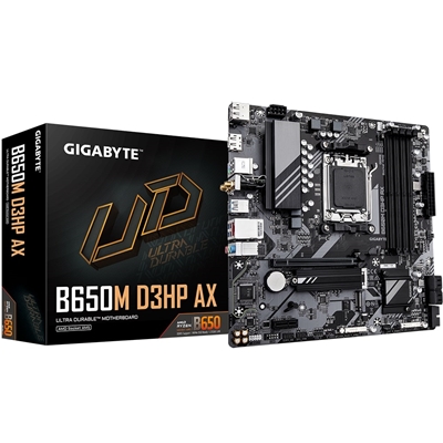 Gigabyte B650M D3HP AX Ultra Durable AMD AM5 Socket Motherboard, Micro-ATX, 4x DDR5 Slots, 2x M.2 Sockets, 2x USB-C Port, 2.5GbE LAN, Wi-Fi 6E, 2x DisplayPorts / 1x HDMI Port - Image 3