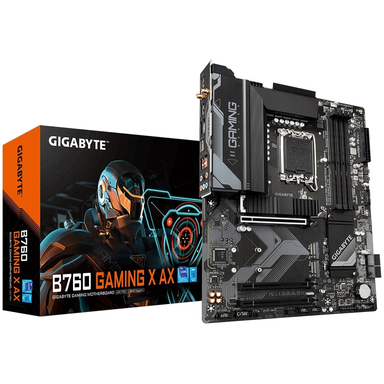 Gigabyte B760 GAMING X AX Intel 1700 Socket Motherboard, ATX, 4x DDR5 Slots, 3x M.2 Sockets, 2x USB-C Port, Fitted I/O Shield, 2.5GbE LAN, Wi-Fi 6E, 1x DisplayPort / 1x HDMI Port - Image 4