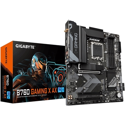 Gigabyte B760 GAMING X AX Intel 1700 Socket Motherboard, ATX, 4x DDR5 Slots, 3x M.2 Sockets, 2x USB-C Port, Fitted I/O Shield, 2.5GbE LAN, Wi-Fi 6E, 1x DisplayPort / 1x HDMI Port - Image 3