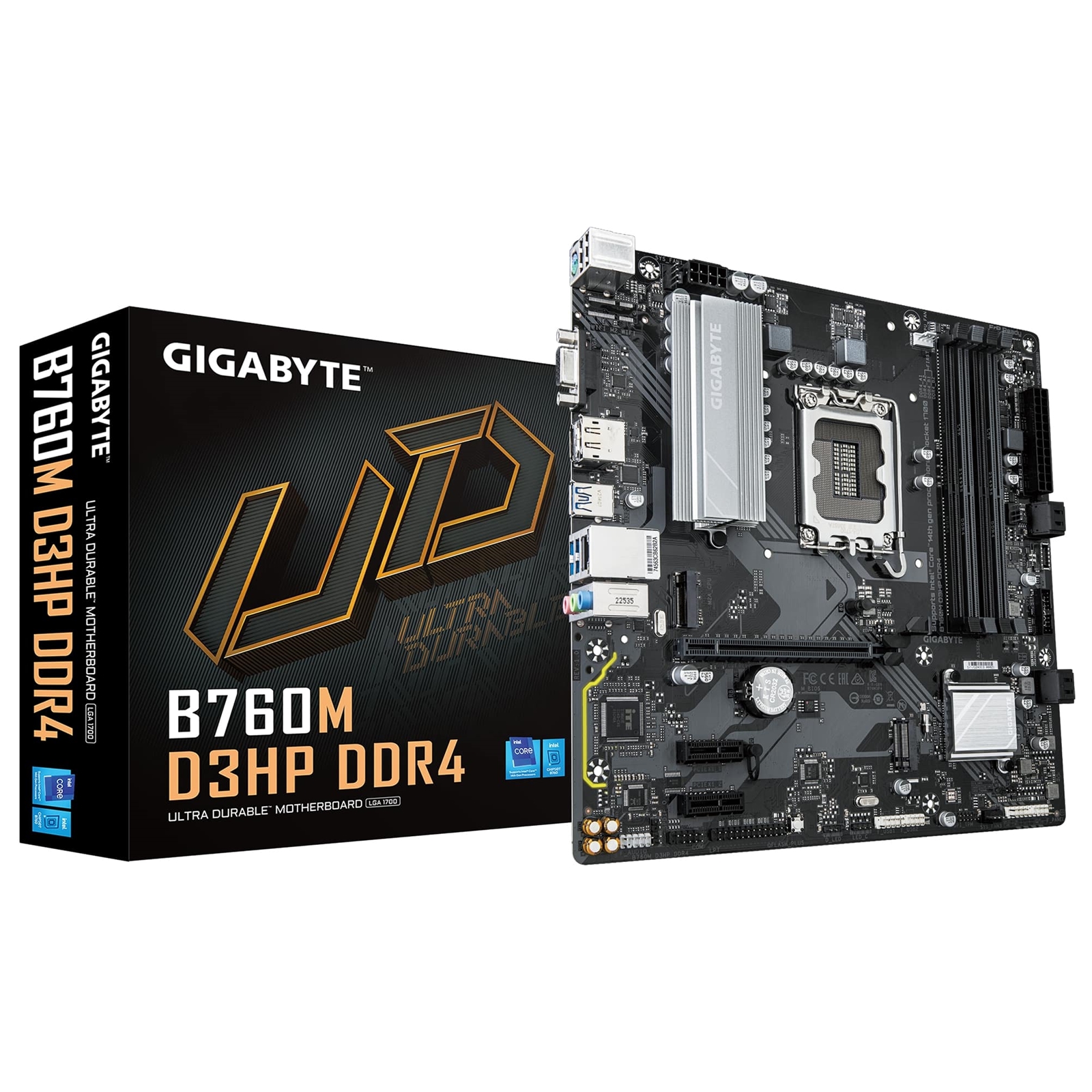 Gigabyte B760M D3HP DDR4 Intel 1700 Socket Motherboard, Micro-ATX, 4x DDR4 Slots, 2x M.2 Sockets, 1x USB-C Port, GbE LAN, 1x D-Sub / 1x DisplayPort / 1x HDMI Port - Image 4