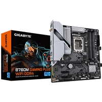 Gigabyte B760M GAMING PLUS WIFI DDR4 Intel 1700 Socket Motherboard, Micro-ATX, 4x DDR4 Slots, 2x M.2 Sockets, 1x USB-C Port, Fitted I/O Shield, GbE LAN, Wi-Fi 6, 1x DisplayPort / 1x HDMI Port - Image 2