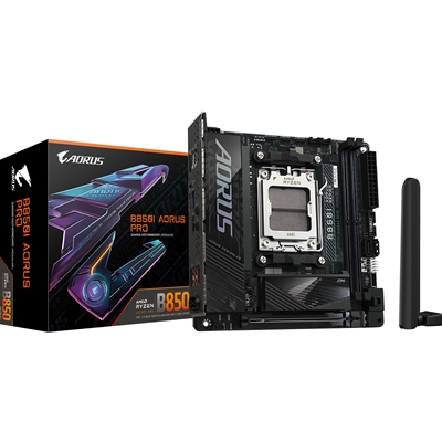 Gigabyte B850I AORUS PRO AMD AM5 Socket Motherboard, Mini-ITX, 2x DDR5 Slots, 2x M.2 Sockets, 2x USB-C Port, Fitted I/O Shield, 2.5GbE LAN, Wi-Fi 7, 1x HDMI Port - Image 3