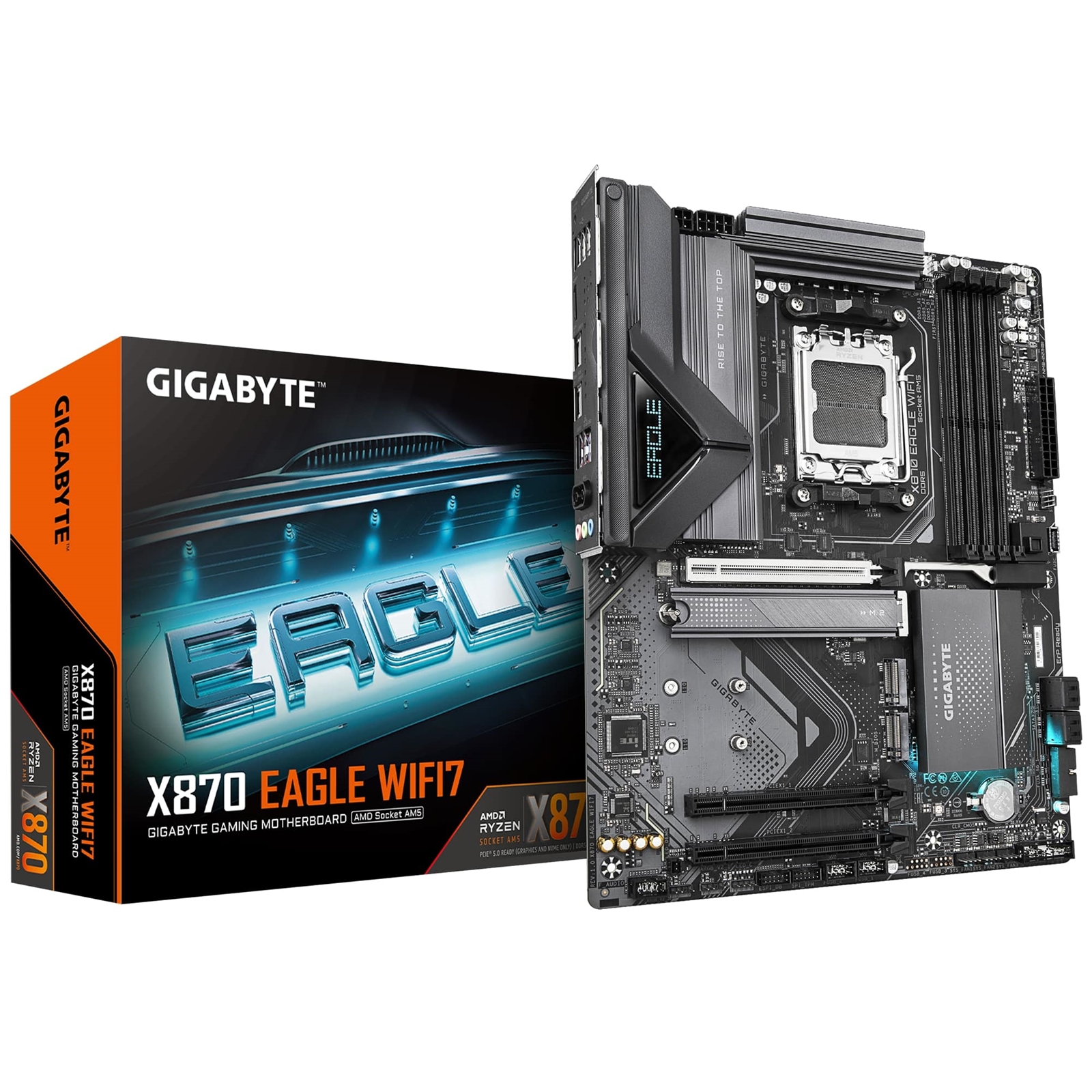 Gigabyte X870 EAGLE WIFI7 AMD AM5 Socket Motherboard, ATX, 4x DDR5 Slots, 3x M.2 Sockets, 3x USB-C Port, Fitted I/O Shield, 2.5GbE LAN, Wi-Fi 7, 1x HDMI Port / 2x USB-C (USB4) - Image 4