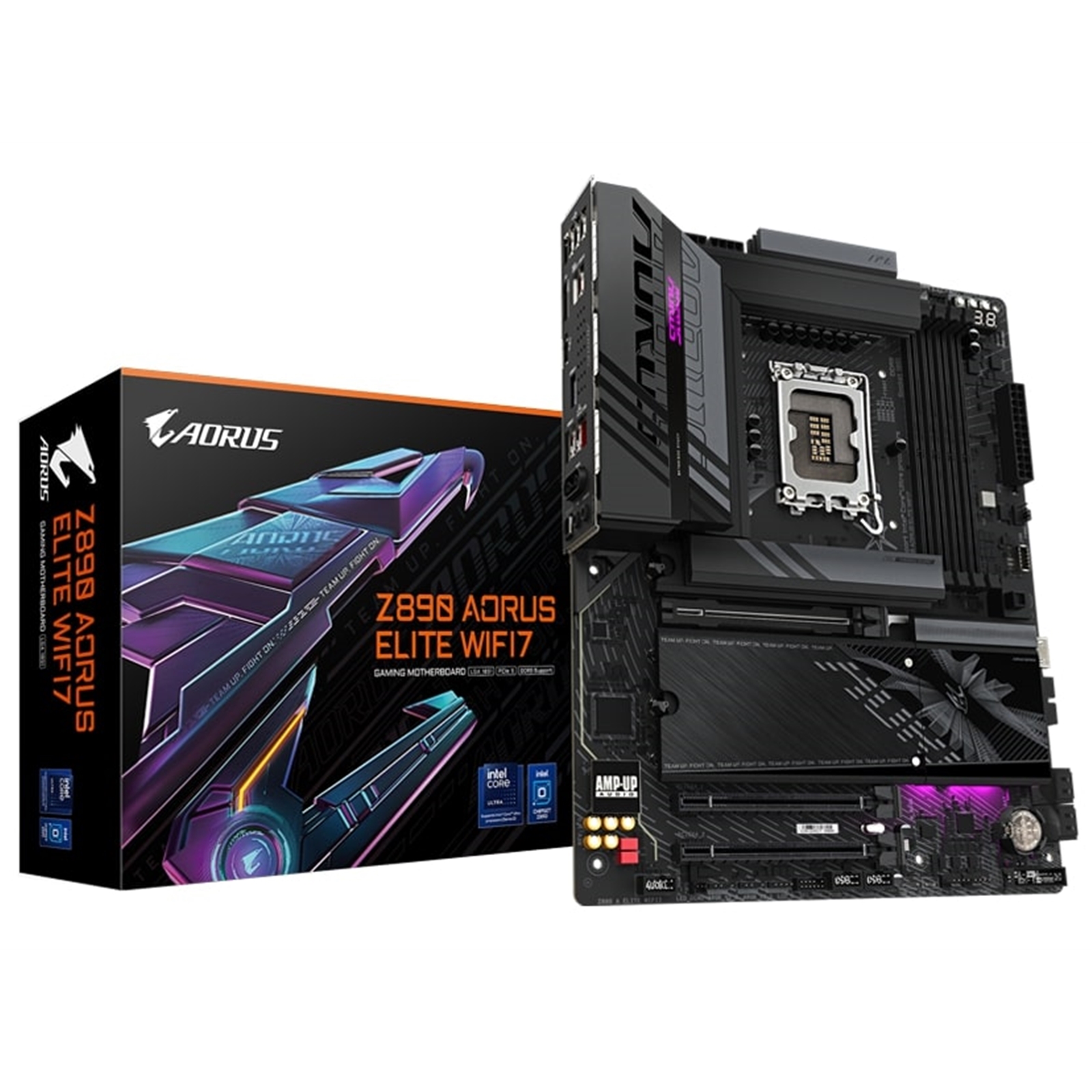 Gigabyte Z890 AORUS ELITE WIFI7 Intel 1851 Socket Motherboard, ATX, 4x DDR5 Slots, 4x M.2 Sockets, 2x USB-C Port, Fitted I/O Shield, 2.5GbE LAN, Wi-Fi 7, 1x DisplayPort / 1x HDMI / 1x USB-C (USB4) - Image 4