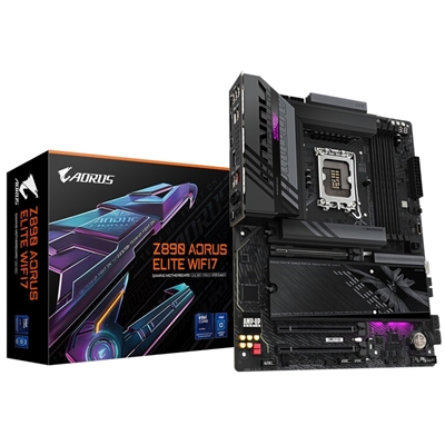 Gigabyte Z890 AORUS ELITE WIFI7 Intel 1851 Socket Motherboard, ATX, 4x DDR5 Slots, 4x M.2 Sockets, 2x USB-C Port, Fitted I/O Shield, 2.5GbE LAN, Wi-Fi 7, 1x DisplayPort / 1x HDMI / 1x USB-C (USB4) - Image 3