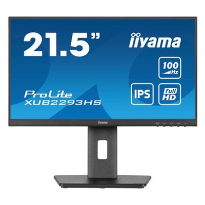 iiyama PROLITE XUB2293HS-B6 22 inch IPS Monitor, Full HD, 1ms, HDMI, DisplayPort, Freesync, 100Hz, Speakers, Black, Internal PSU, Height Adjust, Pivot, ACR, VESA - Image 3