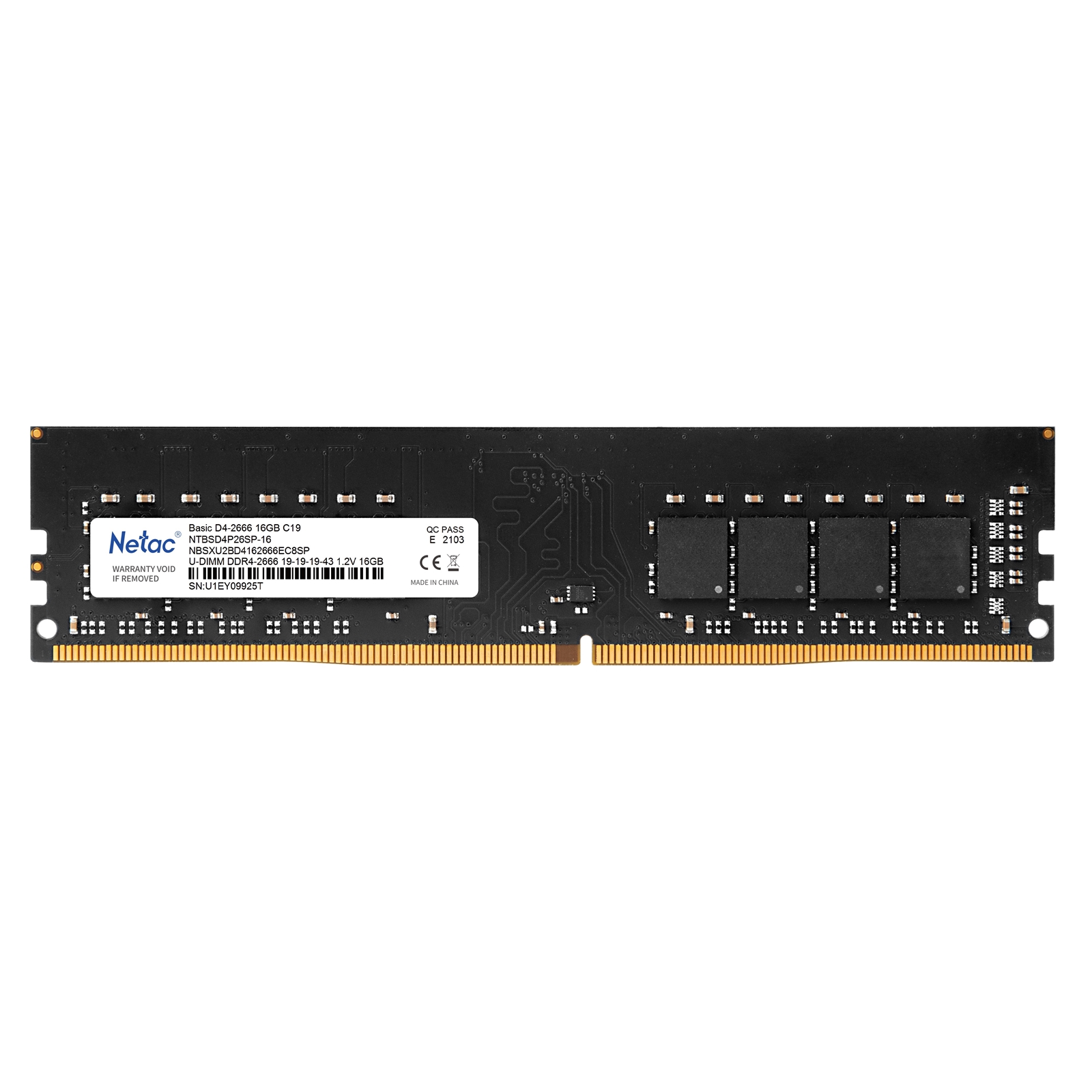 Netac NTBSD4P32SP-16 16GB DIMM System Memory, DDR4, 3200MHz, 1 x 16GB, 288 Pin, 1.35v, CL16-20-20-40 - Image 3