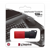 Kingston DataTraveler ExodiaM DTXM/128GB USB Flash Drive, 128GB, USB 3.2, Red / Black, Moving Cap Design - Image 5