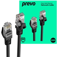 Prevo CAT6-BLK-20M Network Cable, RJ45 (M) to RJ45 (M), CAT6, 20m, Black, Oxygen Free Copper Core, Sturdy PVC Outer Sleeve & Clip Protector, Retail Box Packaging - Image 5