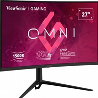 Viewsonic VX Series VX2718-PC-MHDJ 27" Curved Gaming Monitor, HDMI, Display Port, Full HD, 165Hz, 1ms, Freesync, Speakers, VESA, Height Adjust, Black - Image 4