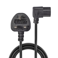 Lindy 30446 1m UK 3 Pin Plug To Right Angle IEC C13 (Kettle) 5 Amp Fuse Mains Extension Cable - Black - Image 5