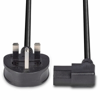 Lindy 30446 1m UK 3 Pin Plug To Right Angle IEC C13 (Kettle) 5 Amp Fuse Mains Extension Cable - Black - Image 7