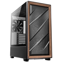 Antec FLUX Mid Tower PC Case - Tempered Glass, Black/Wood, 5 PWM Fans, USB-C, E-ATX/ATX/mATX/ITX Compatibility - Image 5