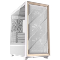 Antec FLUX Mid Tower PC Case - Tempered Glass, White/Wood, 5 PWM Fans, USB-C, E-ATX/ATX/mATX/ITX Compatibility - Image 5