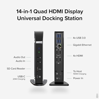 Plugable UD-3900C4 Quad Monitor 96W USB-C PD DisplayLink Certified Docking Station - Image 4