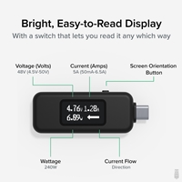 Plugable USBC-VAMETER3 Pass-Through USB-C VA Meter for High Power Devices - Image 5