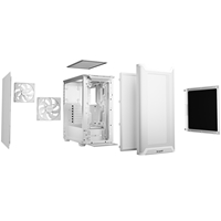 be quiet! Pure Base 501 Airflow White ATX Mid Tower Case with USB-A, USB-C, 2 x Pure Wings 2 140mm Black PWM Fans, Sleek Front Panel and Airflow Cover - Image 7