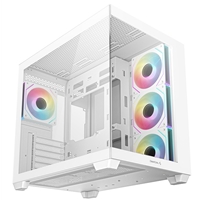 DeepCool CG530 4F Mid-Tower Case with Tempered Glass Panels, 4 Pre-Installed ARGB Fans, and Optimal Airflow Support, White - Image 6