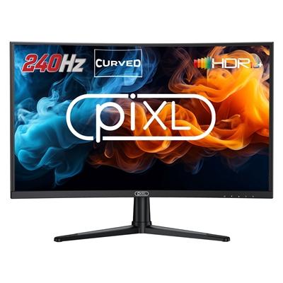 piXL PX27CC301B 27 Inch 240Hz HDR 10+ Full HD Curved Gaming Monitor with 1920 x 1080 Resolution, 1ms Response Time, HDR 10+, DisplayPort, 2 x HDMI & VESA Mount - Image 2