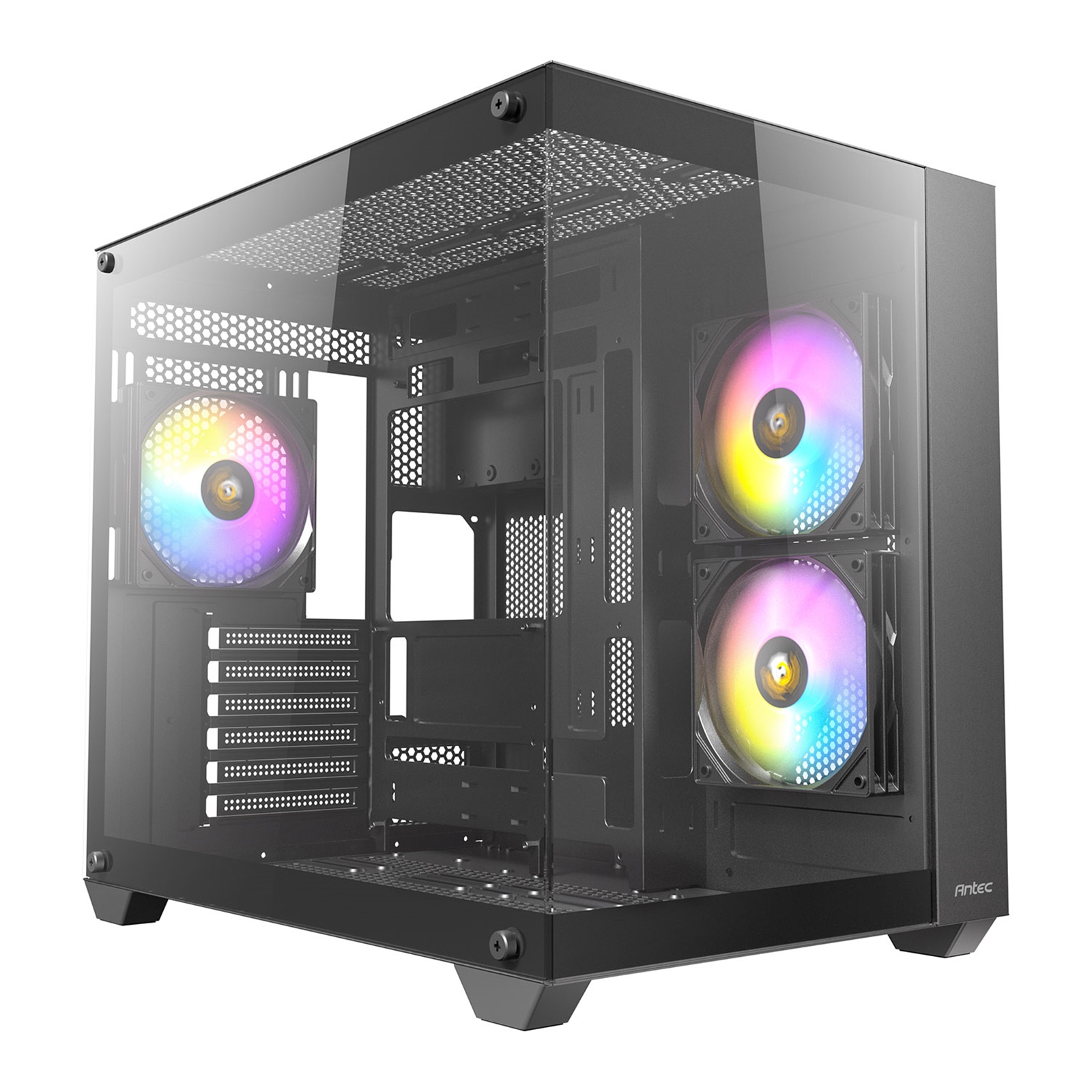 ANTEC CX800 Mid Tower Gaming Case, Black, 270 Full-view tempered glass, 3 x 120mm ARGB reverse fans, 1x USB 2.0 / 1x USB 3.0, ATX, Micro ATX, ITX - Image 4