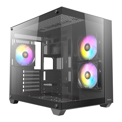 ANTEC CX800 Mid Tower Gaming Case, Black, 270 Full-view tempered glass, 3 x 120mm ARGB reverse fans, 1x USB 2.0 / 1x USB 3.0, ATX, Micro ATX, ITX - Image 3