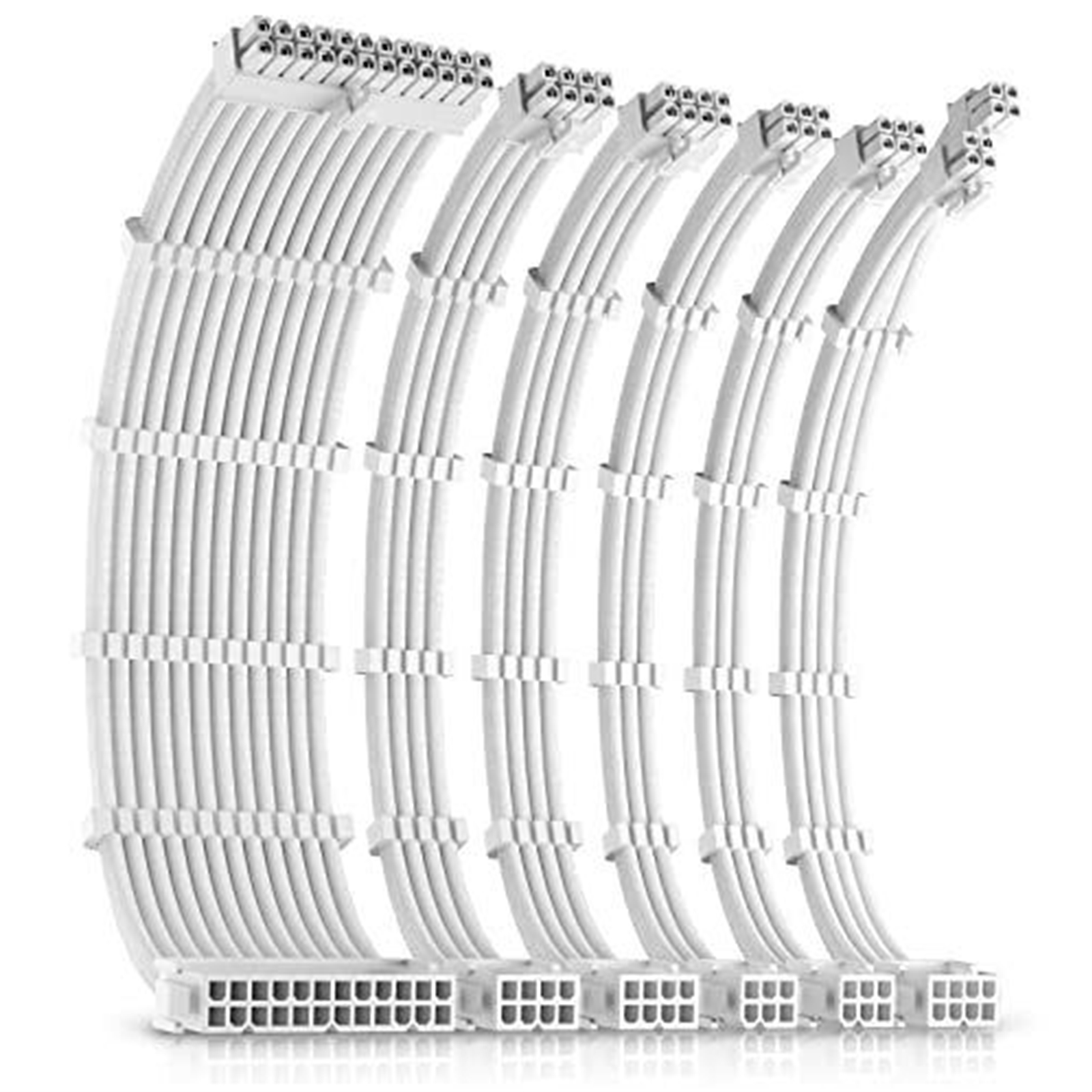 Antec White PSU Extension Cable Kit - 6 Pack (1x 24 Pin, 1x 4+4 Pin, 2x 8 Pin, 2x 6 Pin) - Image 4
