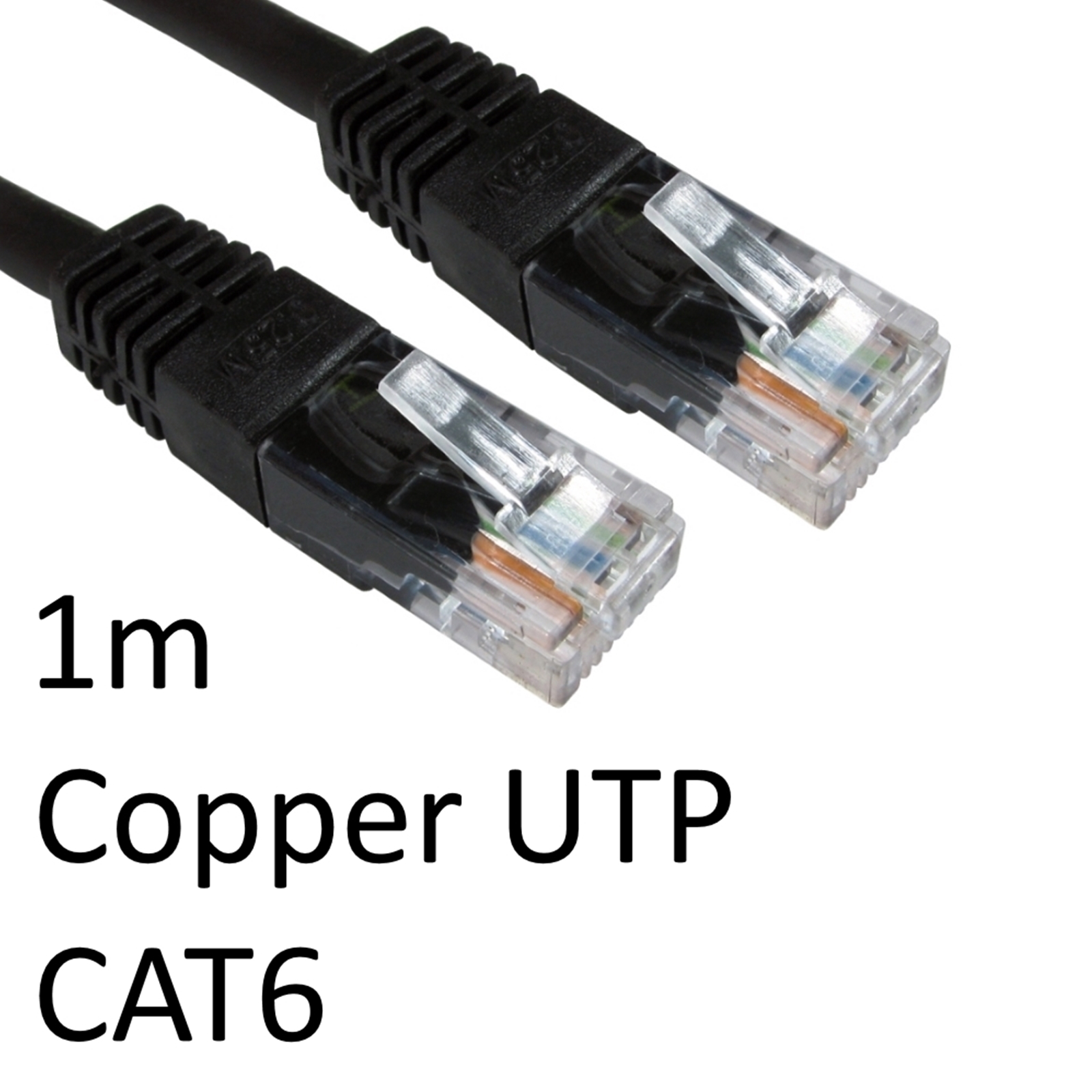 RJ45 (M) to RJ45 (M) CAT6 1m Black OEM Moulded Boot Copper UTP Network Cable - Image 4