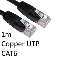 RJ45 (M) to RJ45 (M) CAT6 1m Black OEM Moulded Boot Copper UTP Network Cable - Image 2