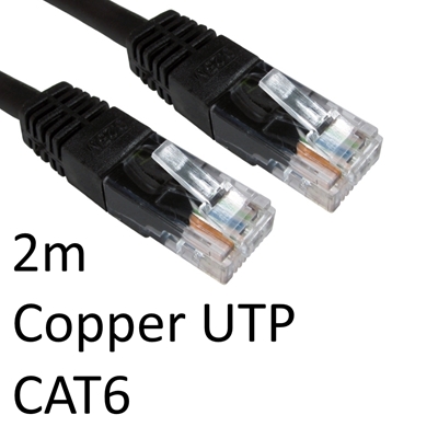 RJ45 (M) to RJ45 (M) CAT6 2m Black OEM Moulded Boot Copper UTP Network Cable - Image 3