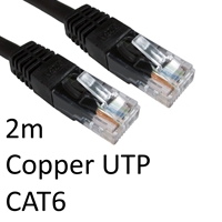 RJ45 (M) to RJ45 (M) CAT6 2m Black OEM Moulded Boot Copper UTP Network Cable - Image 2