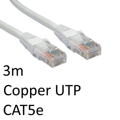 RJ45 (M) to RJ45 (M) CAT5e 3m White OEM Moulded Boot Copper UTP Network Cable - Image 3