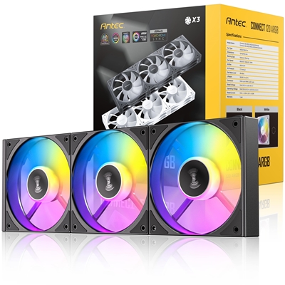 Antec Connect 120 ARGB 3-Pack 120mm PWM Fans with Daisy Chain Design and Vibration-Absorbing Pads - Image 3