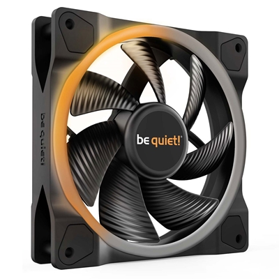 be quiet! Light Wings PWM Addressable RGB Fan, 120mm, 1700RPM, 4-Pin PWM Fan & 3-Pin ARGB Connectors, Black Frame, Black Blades, ARGB Lighting on Front & Rear - Image 3
