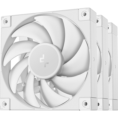 DeepCool FD12 120mm Case Fan 3-Pack, PWM Control, High Airflow, Low Noise, Hydro Bearing, White, Anti-Vibration Pads, 4-Pin Connector - Image 2